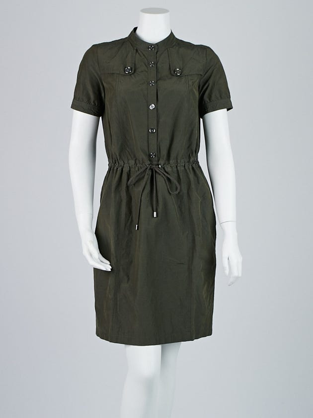 Burberry Brit Olive Viscose/Cotton Shirt Dress Size 4 | Yoogi's Closet Burberry Brit Olive Viscose/Cotton Shirt Dress Size 4 | Yoogi's Closet