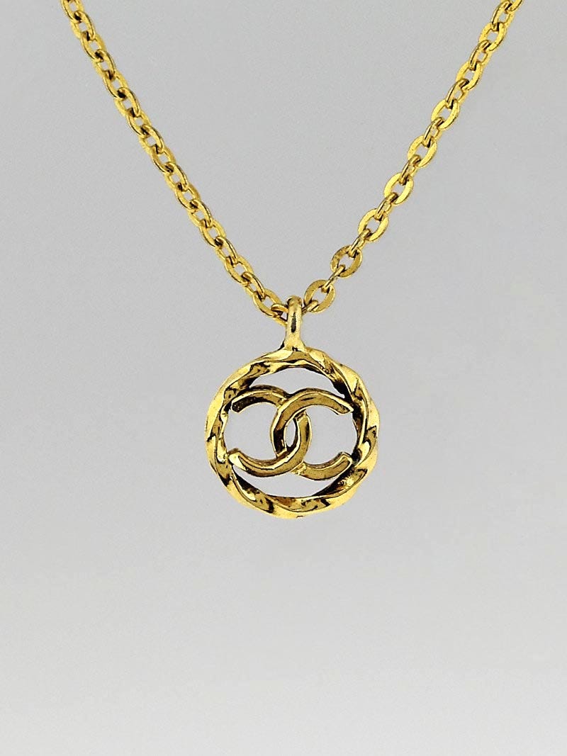 Chanel Goldtone Chain CC Choker Necklace