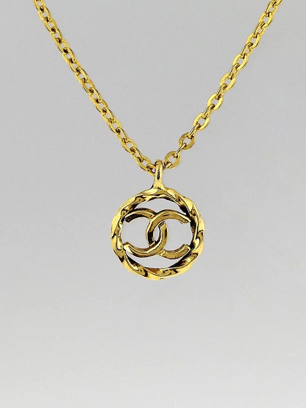 Chanel Goldtone Chain CC Choker Necklace