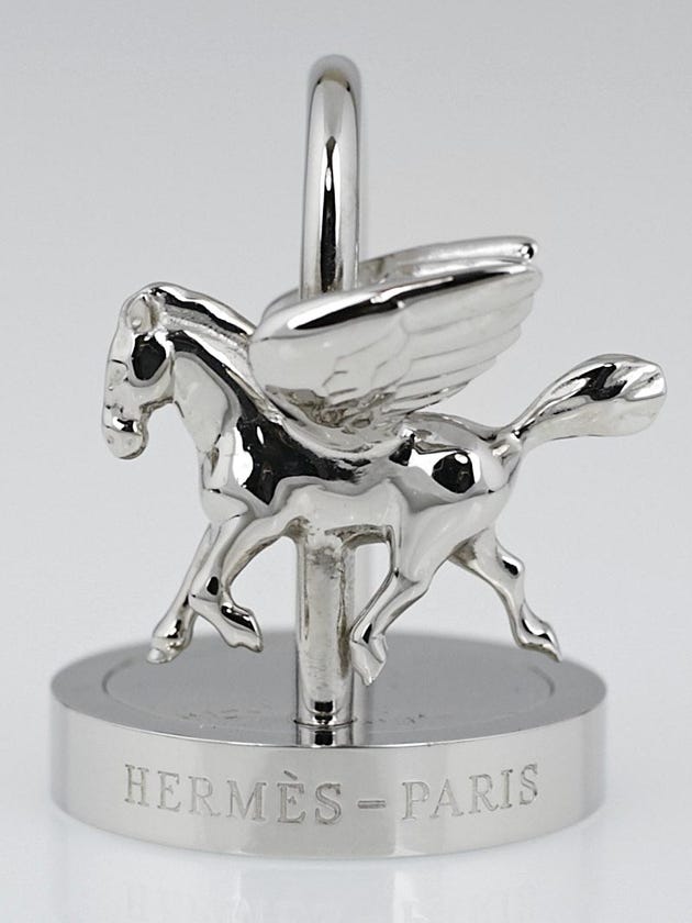 Hermes Palladium Plated 2007 Pegasus Merry-Go-Round Cadena Lock Charm