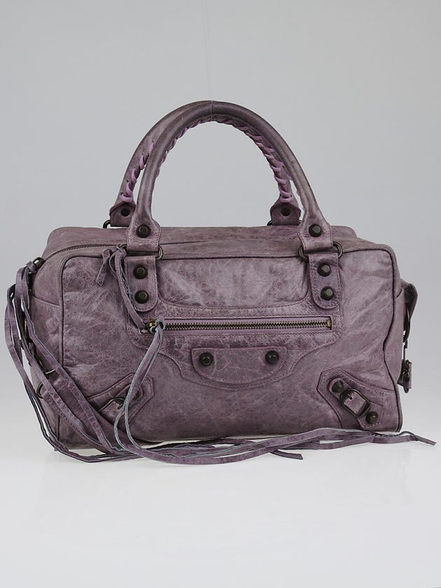 Balenciaga Lilac Chevre Leather Box Bag