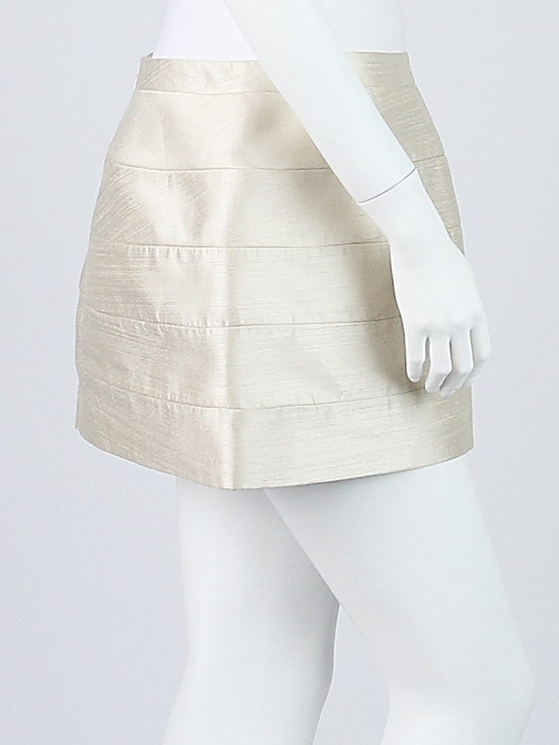 Balenciaga White Stretch Boucla¨ Skirt Balenciaga White Cotton Structured Mini Skirt Size 6/40