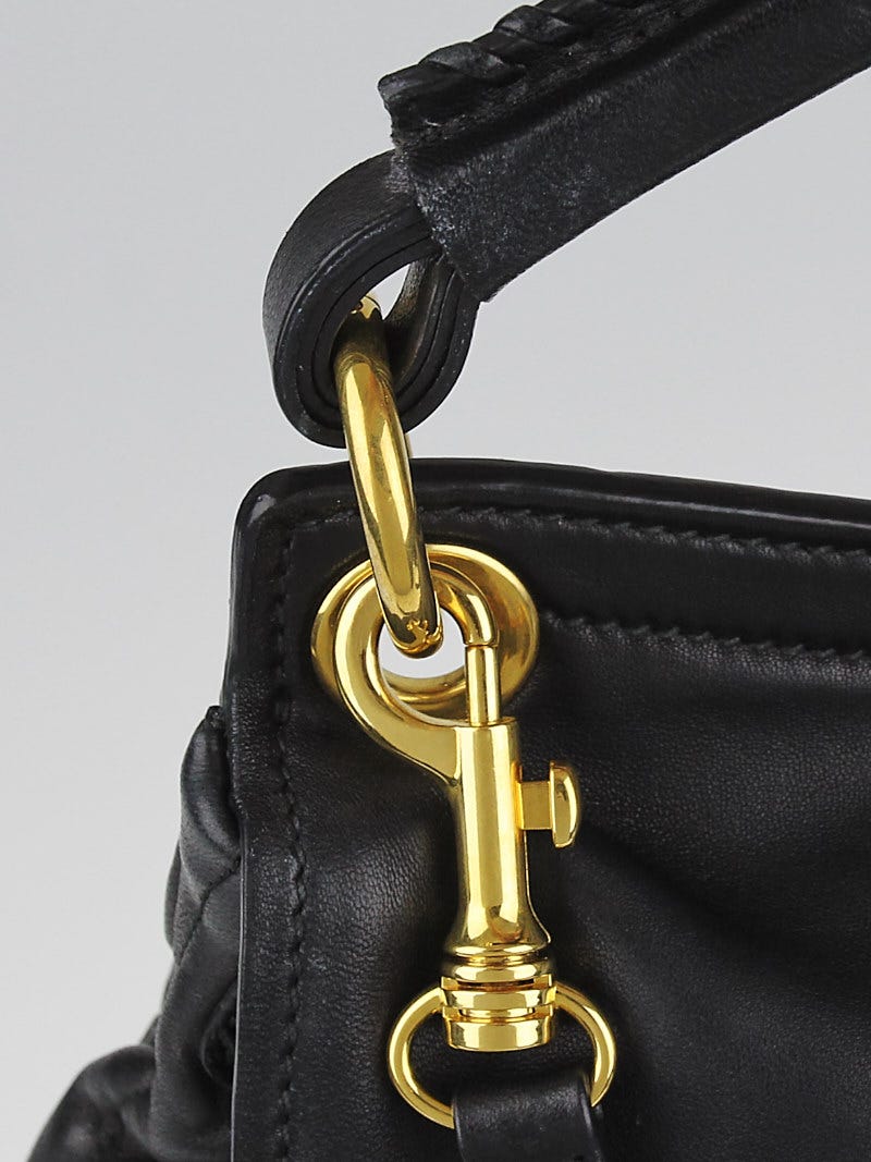 Miu Miu Black Matelasse Lambskin Leather 2-Way Shoulder Bag RR1770