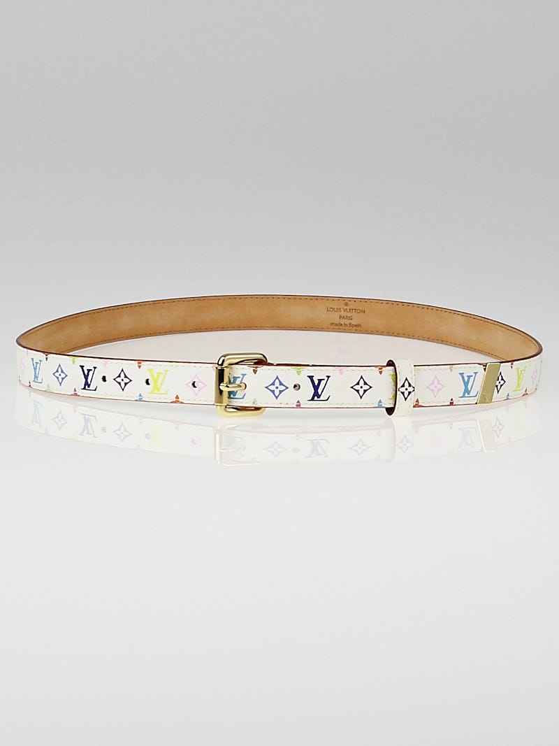 Louis Vuitton White Monogram Multicolore Belt Size 80/32