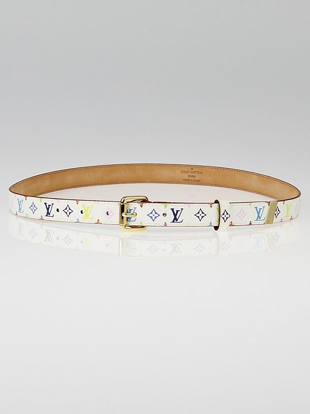 Louis Vuitton White Monogram Multicolore Belt Size 80/32