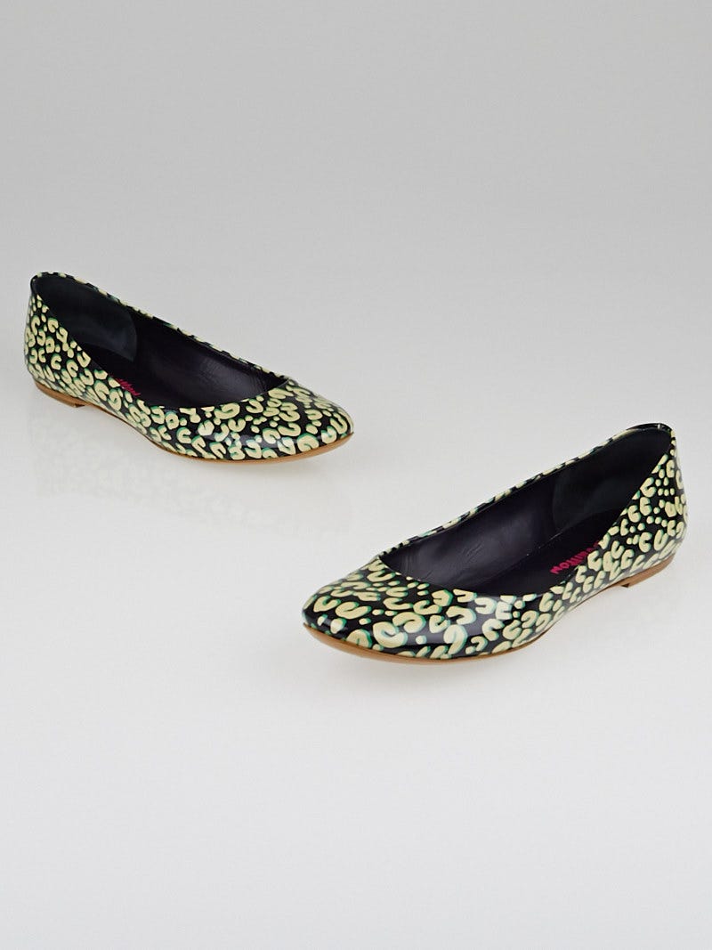 Louis Vuitton Bleu Infini Leopard Print Vernis Stephen Sprouse Ballet Flats Size 9.5/40