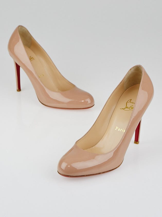 Christian Louboutin Nude Patent Leather Simple 100 Pumps Size 8/38.5