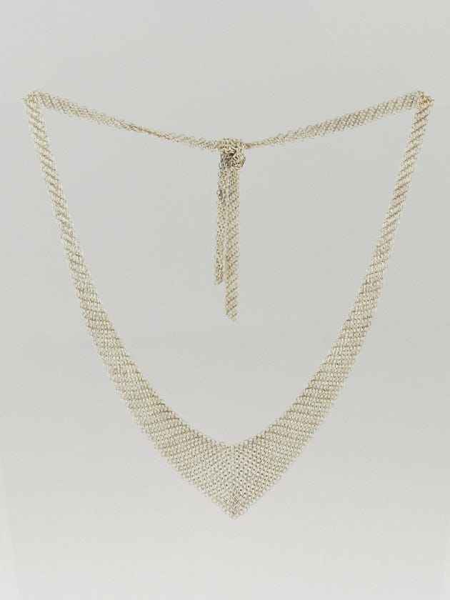 Tiffany & Co. Sterling Silver Elsa Peretti Mini Mesh Bib Necklace