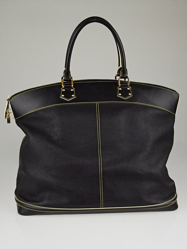 Louis Vuitton Black Suhali Leather Lockit Voyage Bag