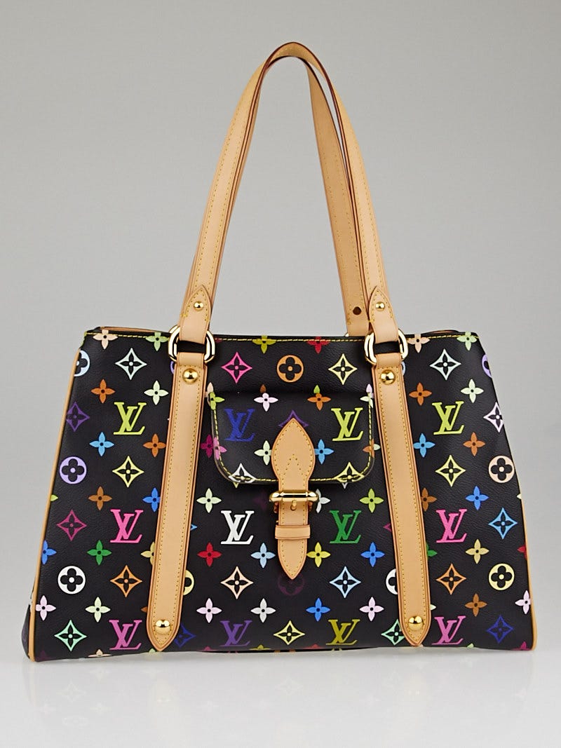 Louis Vuitton Monogram Black Multicolor Aurelia MM Tote Bag For
