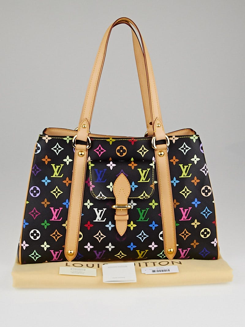 Louis Vuitton Black Monogram Multicolore Aurelia MM Tote Bag
