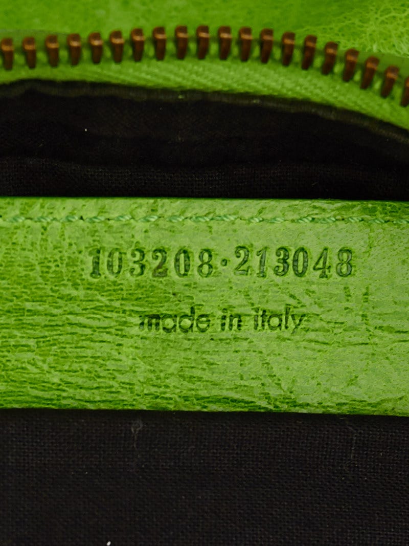 BALENCIAGA シュネフチョカ 830592TZPPS 1993 Balenciaga Apple Green Chevre Leather Motorcycle First Bag