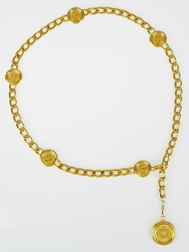 Chanel Goldtone Chain CC Medallions Belt