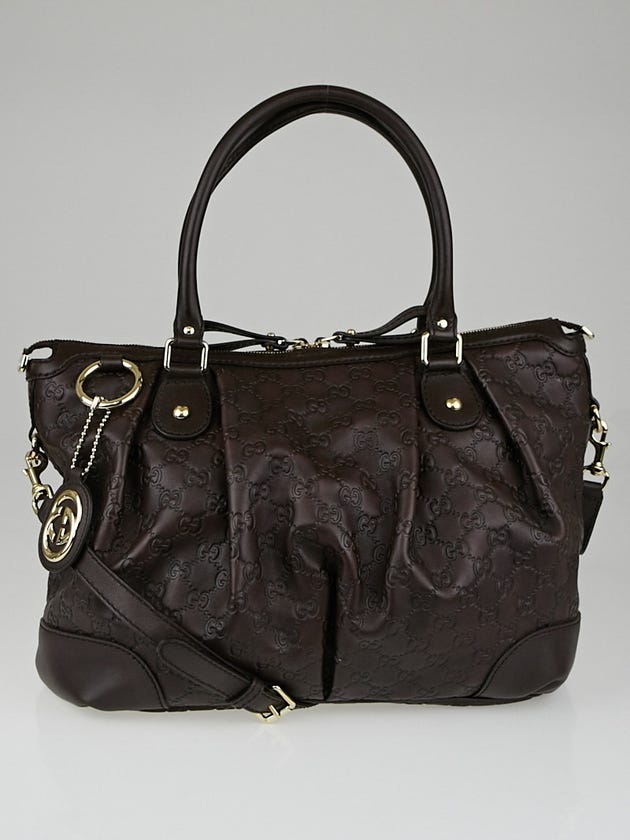 Gucci Brown Guccissima Leather Sukey Top Handle Bag