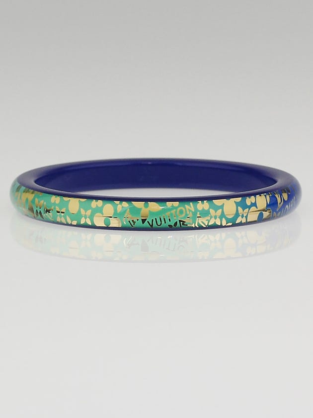 Louis Vuitton Blue Tropical Resin Monogram Bangle Bracelet Size M