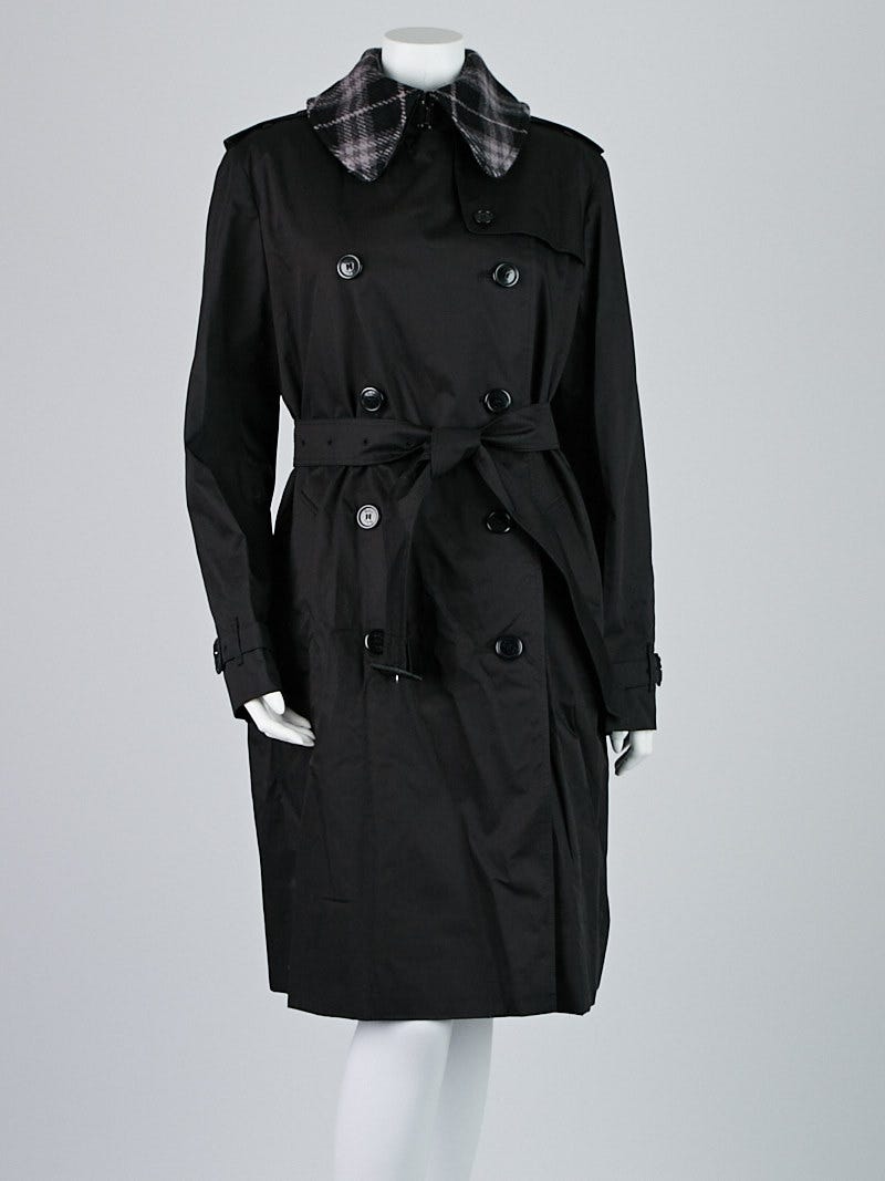 Louis Vuitton Black Cotton Detachable Sleeve Detail Belted Trench