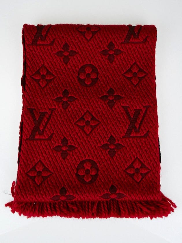 Louis Vuitton Ruby Wool/Silk Logomania Scarf