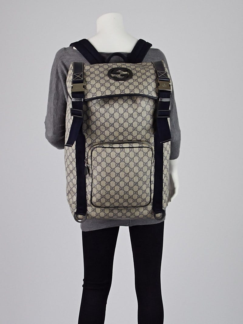Garment bag with Interlocking G in black GG Supreme