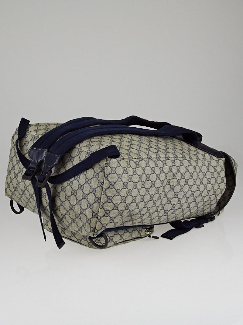Gucci Blue/Grey GG Coated Canvas Interlocking G Supreme