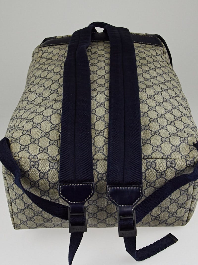 Authentic New Large Black Gucci Coated Canvas Interlocking G Backpack