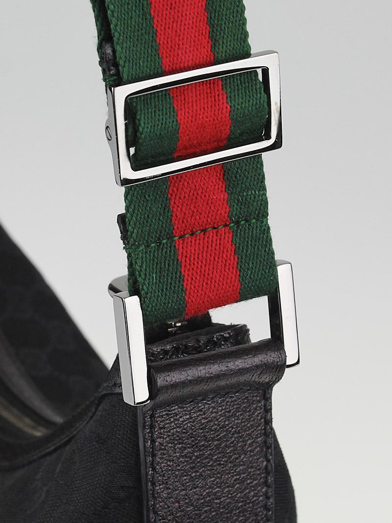 Vintage Gucci GG monogram shoulder bag with red and green webbing