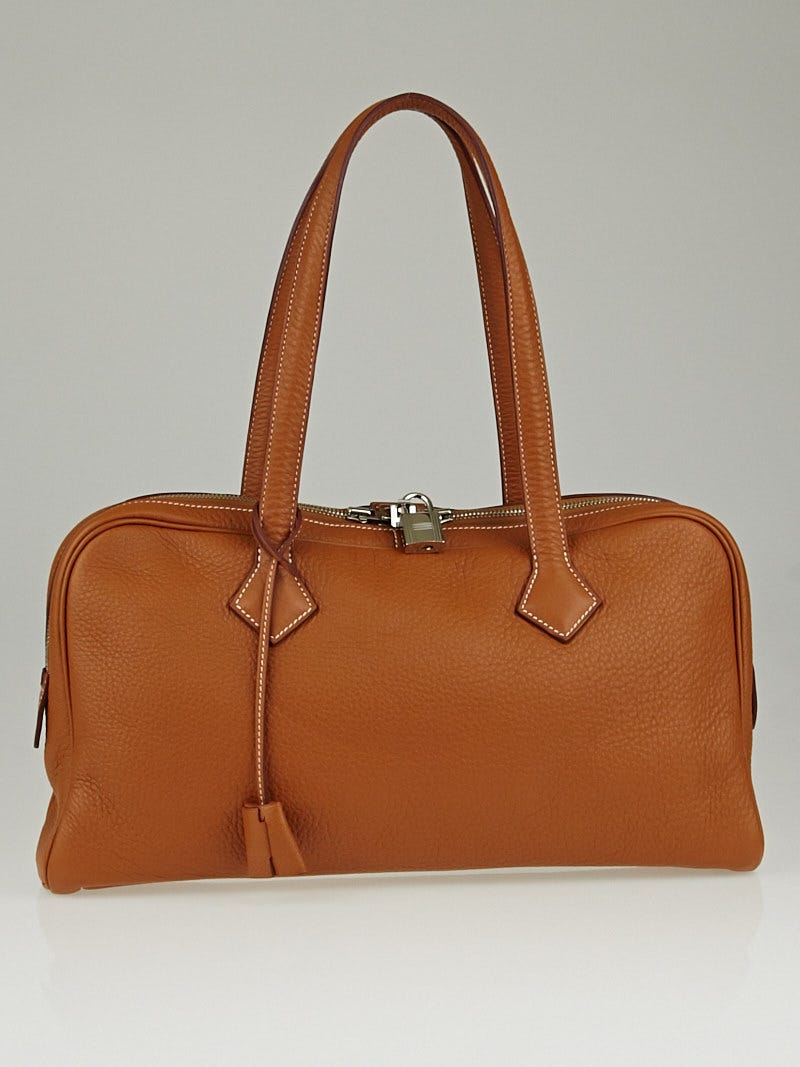 Hermes 38cm Gold Clemence Leather Victoria Elan Bag | Yoogi's Closet