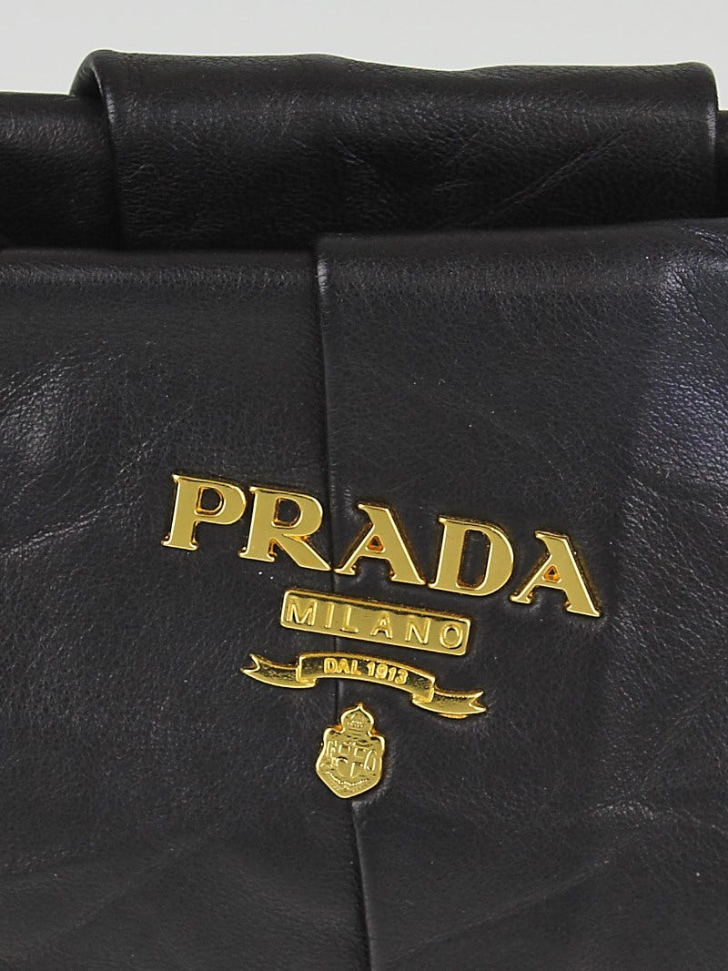 prada gold leather bag