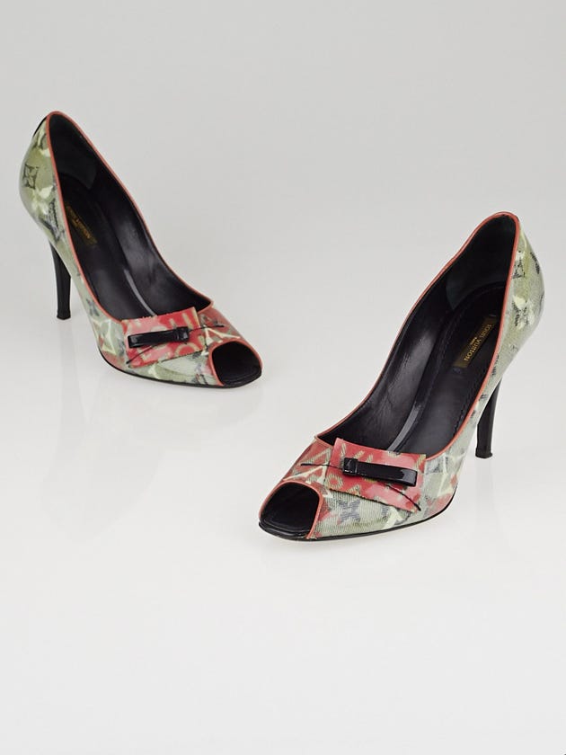 Louis Vuitton Limited Edition Richard Prince Monogram Flash Pulp Peep Toe Heels Size 9.5/40