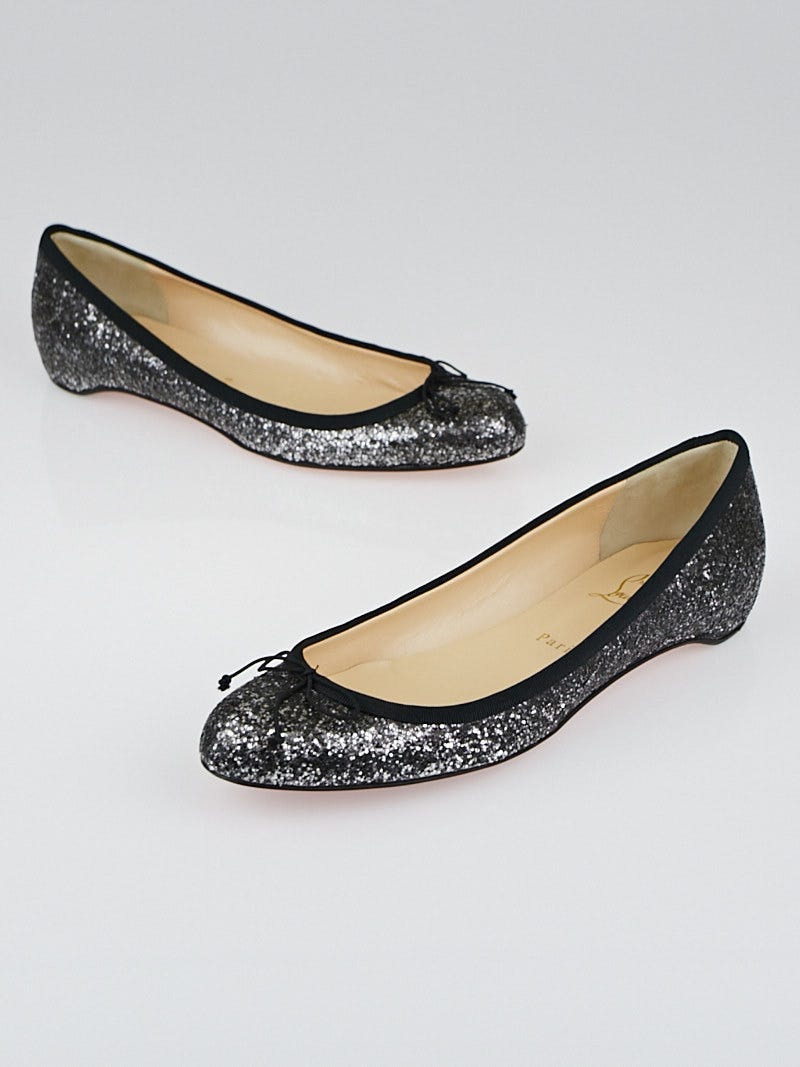 Christian louboutin hot sale glitter flats