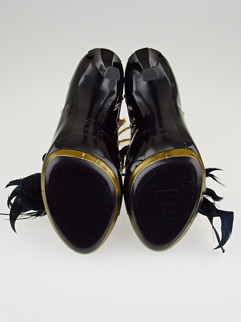 【希少】LOUIS VUITTON Patent Leather Sandals レザー サンダル Louis Vuitton Black Patent Leather LV Logo Slingback Flat