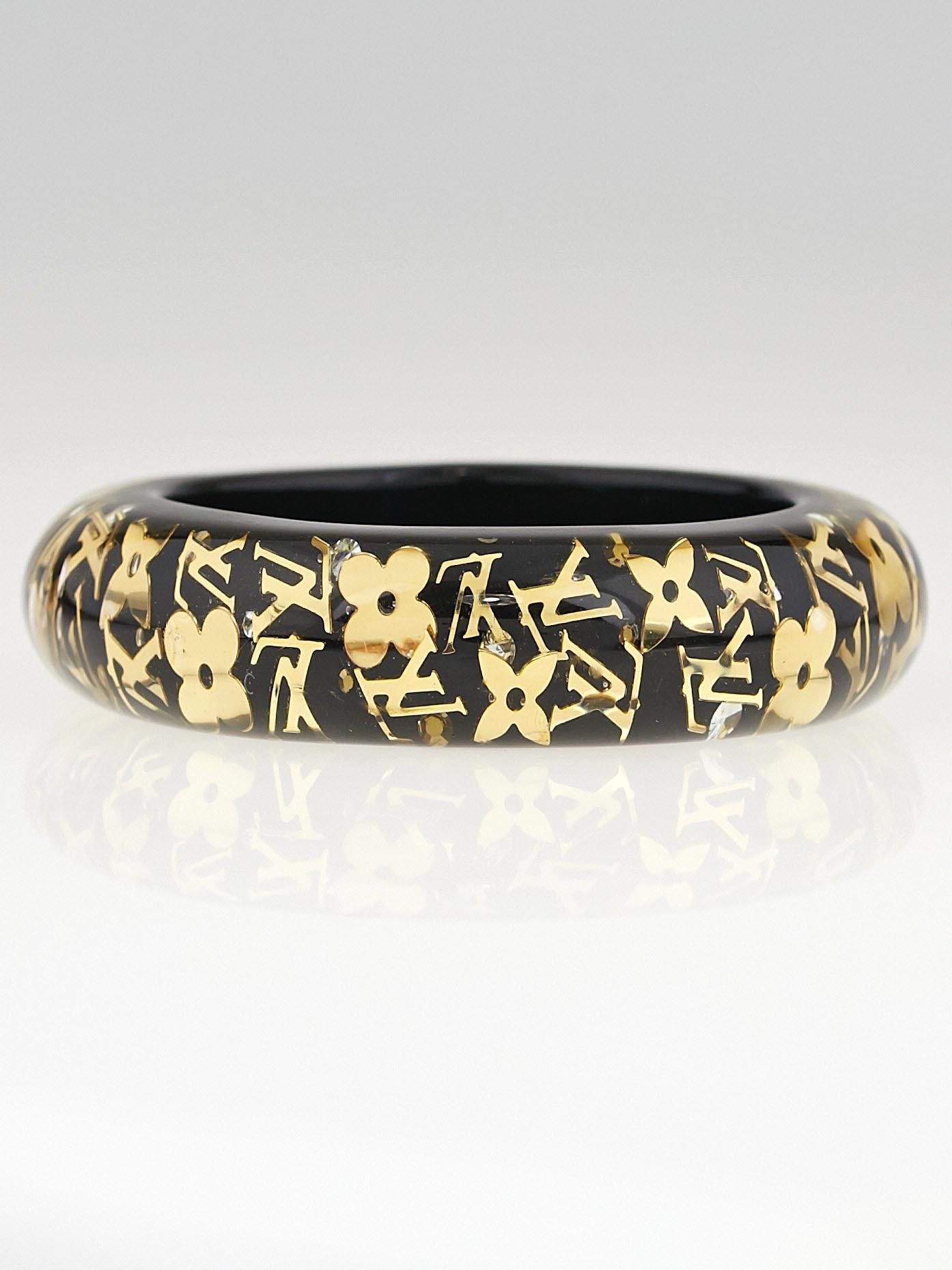 Louis Vuitton Black Resin Monogram Inclusion GM Bracelet - Yoogi's