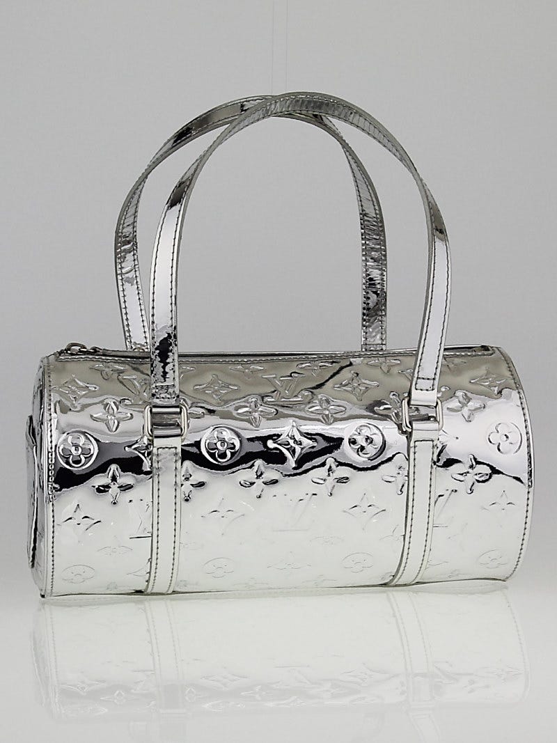 Papillon vinyl handbag Louis Vuitton Silver in Vinyl - 33831786