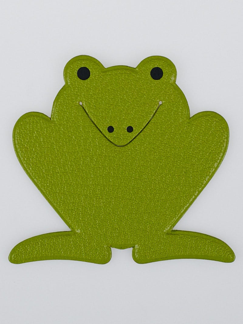 Hermes Vert Charteuse Chevre Mysore Leather Frog Pikabook Bookmark |  Yoogi's Closet