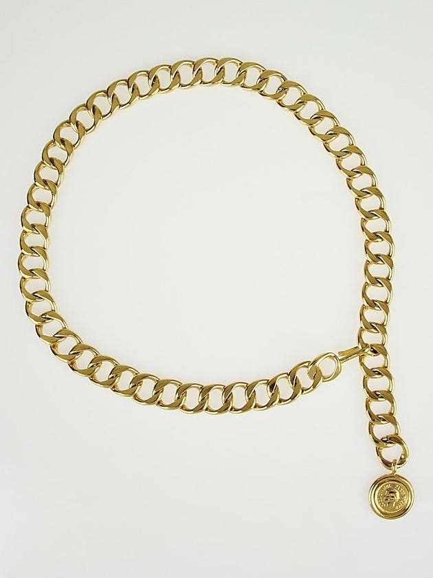 Chanel Goldtone Chain CC Medallion Belt