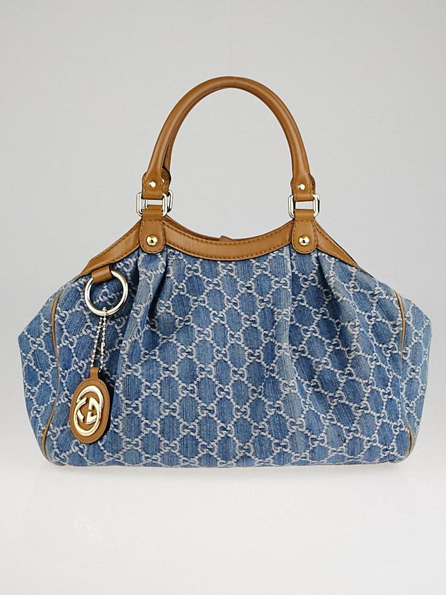 Gucci Blue Denim GG Denim Medium Sukey Tote Bag