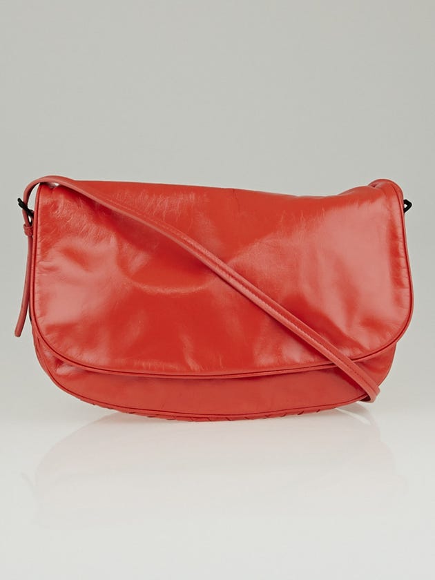 Bottega Veneta Magma Patent Leather Crossbody Messenger Bag