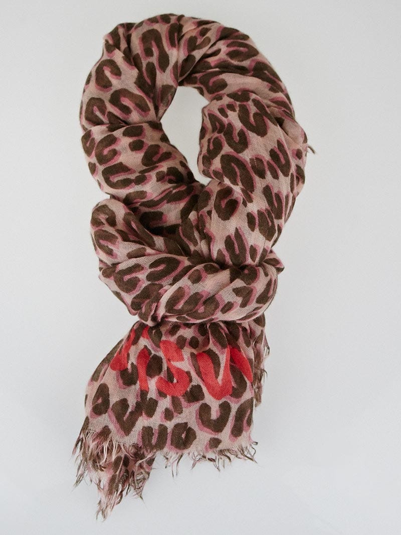 Louis Vuitton Animal Print, Pink x Stephen Sprouse Leopard Graffiti Cashmere Stole