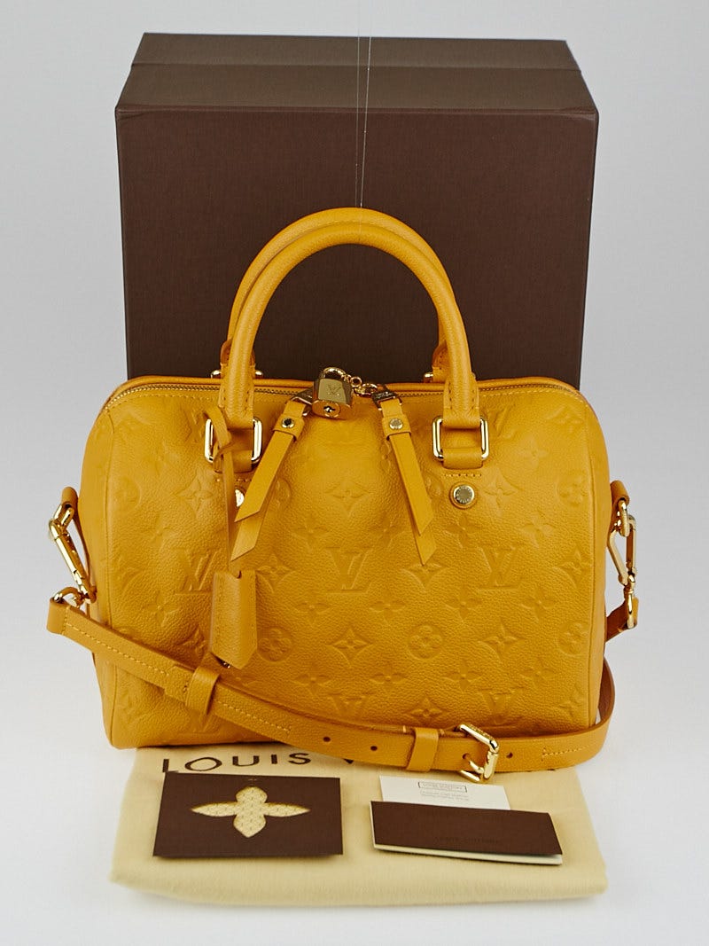 Louis Vuitton Speedy shoulder strap 25 Monogram Imprint Yellow