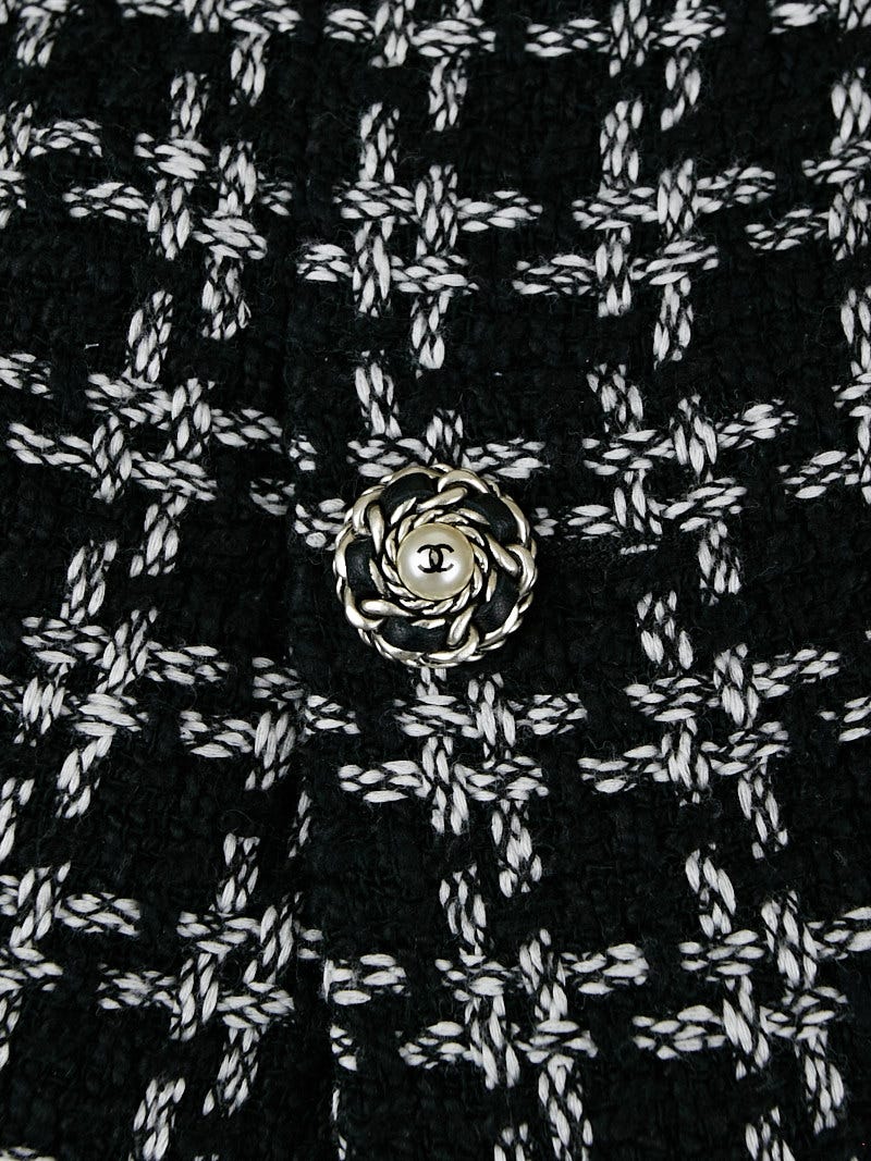 専用⭐️美品CHANEL⭐️2セット Chanel Black/White Cotton Blend Tweed Blazer Jacket Size 14