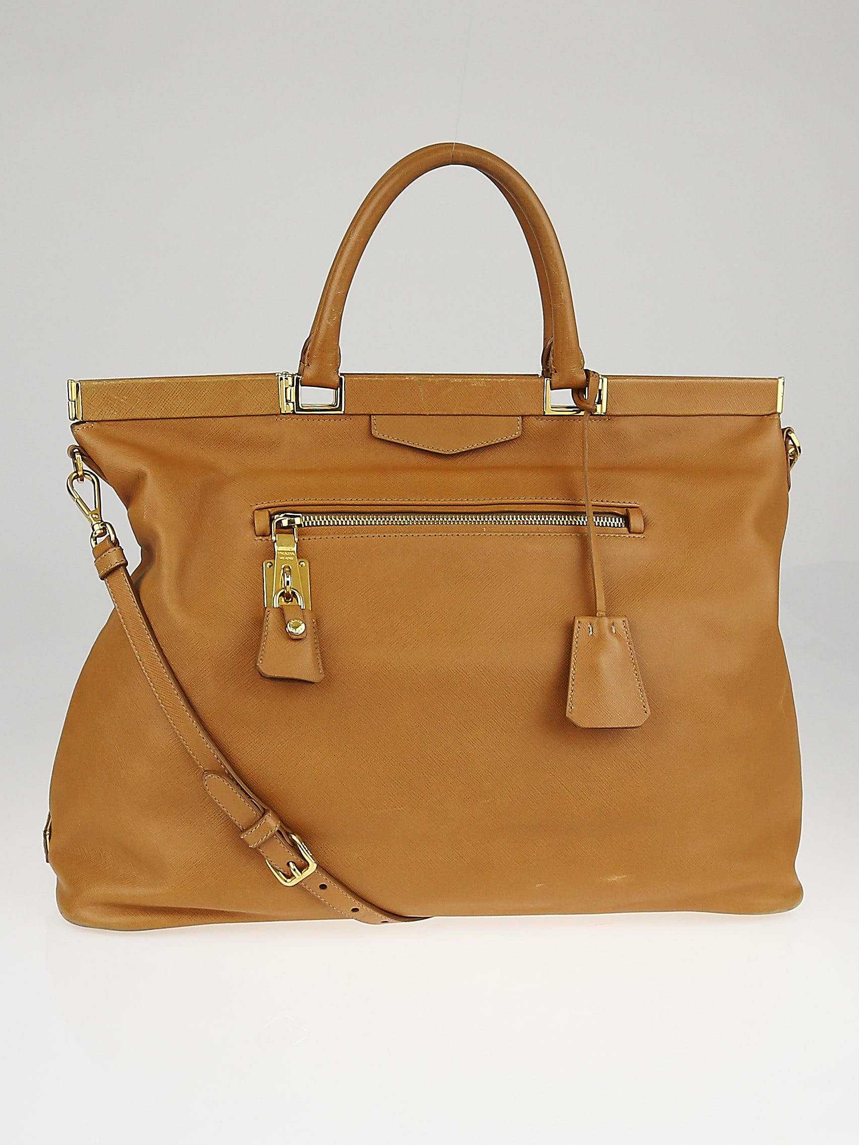 Prada caramel discount tote