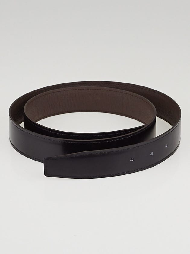 Hermes 32mm Black Box / Ebene Togo Leather Belt Strap Size 85