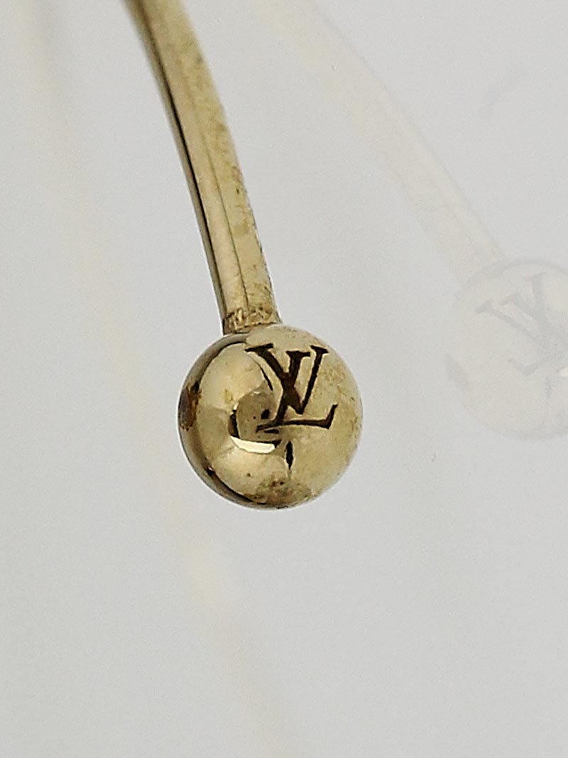 Louis Vuitton Gold Resin a La Folie Hoop Earrings - Yoogi's Closet