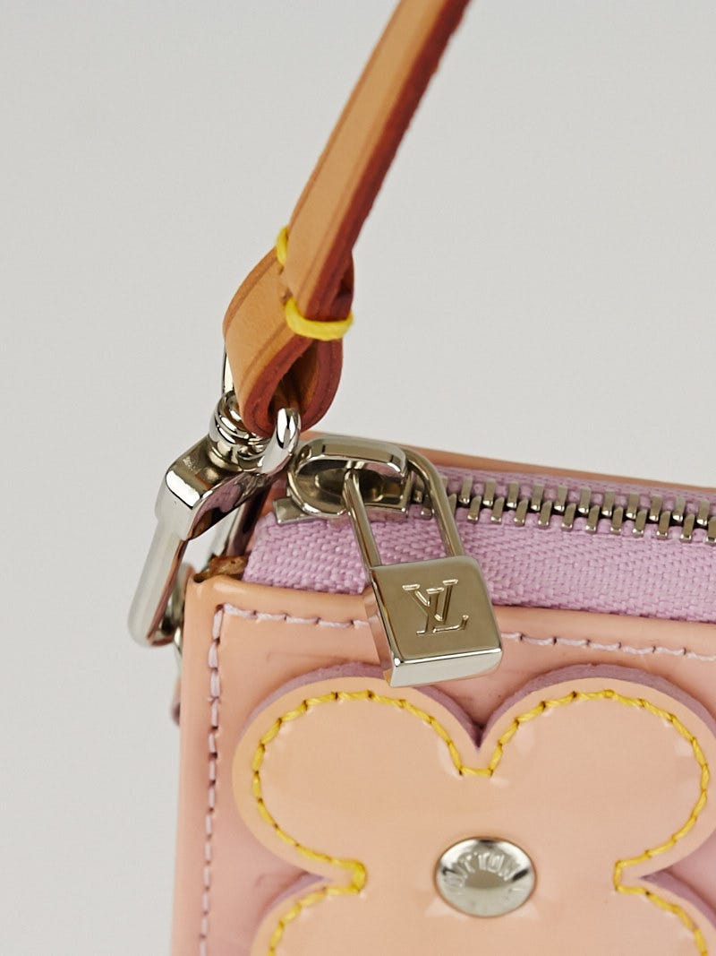 Louis Vuitton Ltd.Edition Pink Monogram Vernis Lexington Flower Pochette  Bag Louis Vuitton