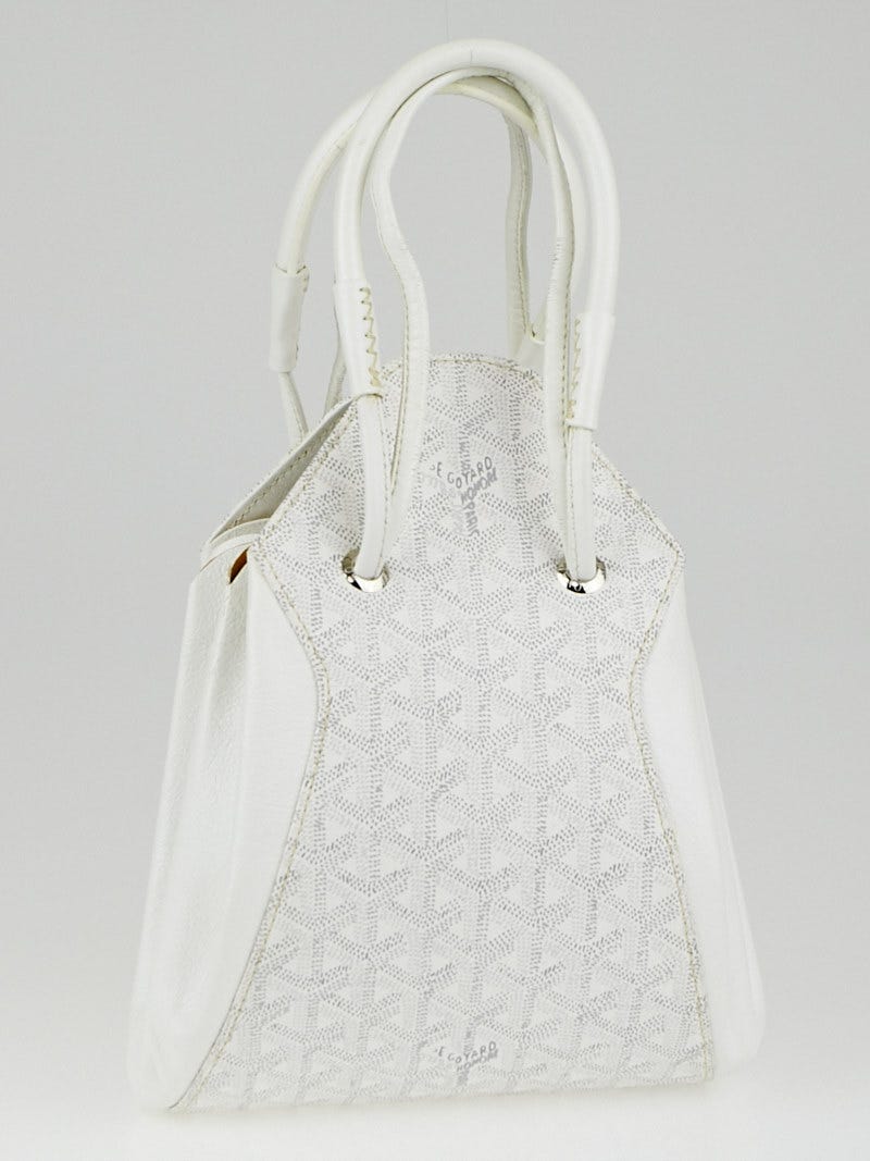 Goyard White Chevron Print Coated Canvas Mustique Accordion Shoulder Bag