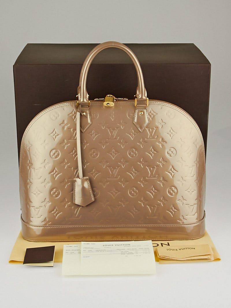 Louis Vuitton Beige Poudre Monogram Vernis Alma GM Bag - Yoogi's