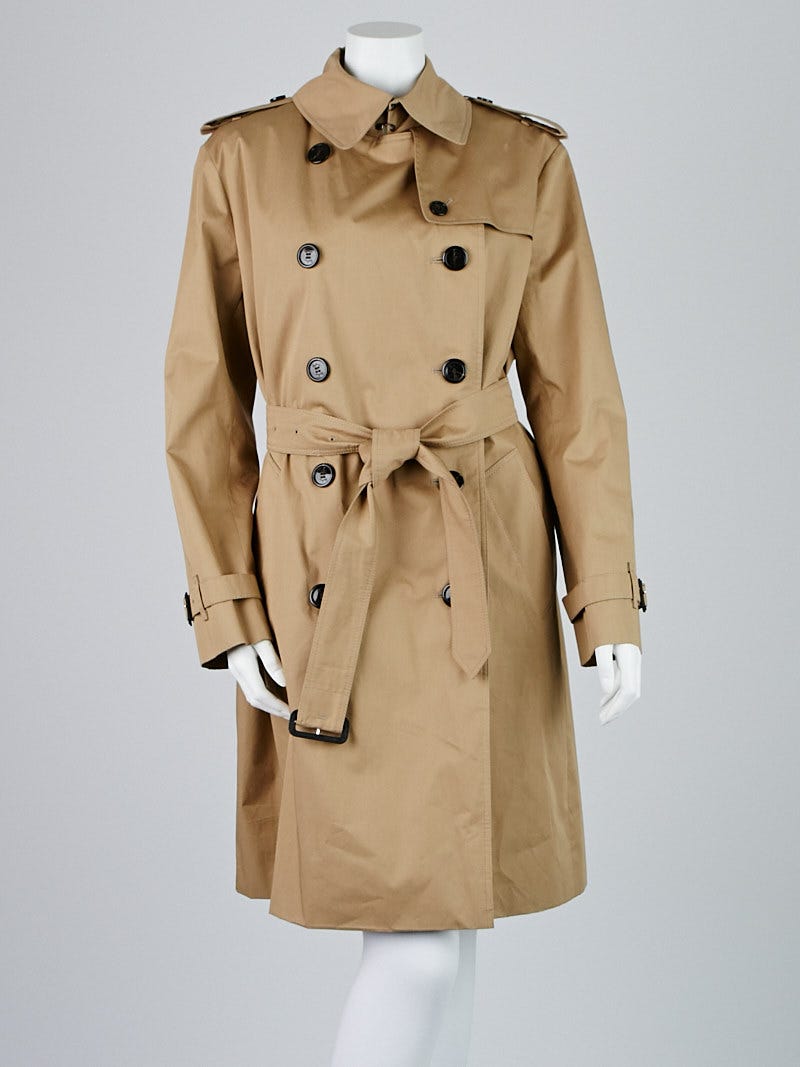LOUIS VUITTON Cotton Trench Coat 38 Brown Authentic Women Used