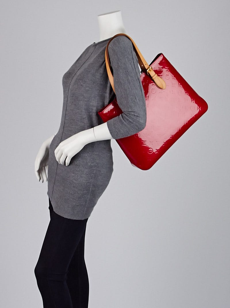 Louis Vuitton Brentwood Tote Bag M91989 Monogram Vernis Pomme d'Amour Red  FL4038 Women's