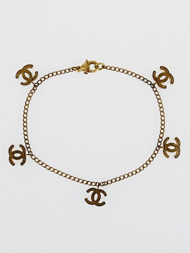 Chanel Goldtone Chain CC Charm Bracelet