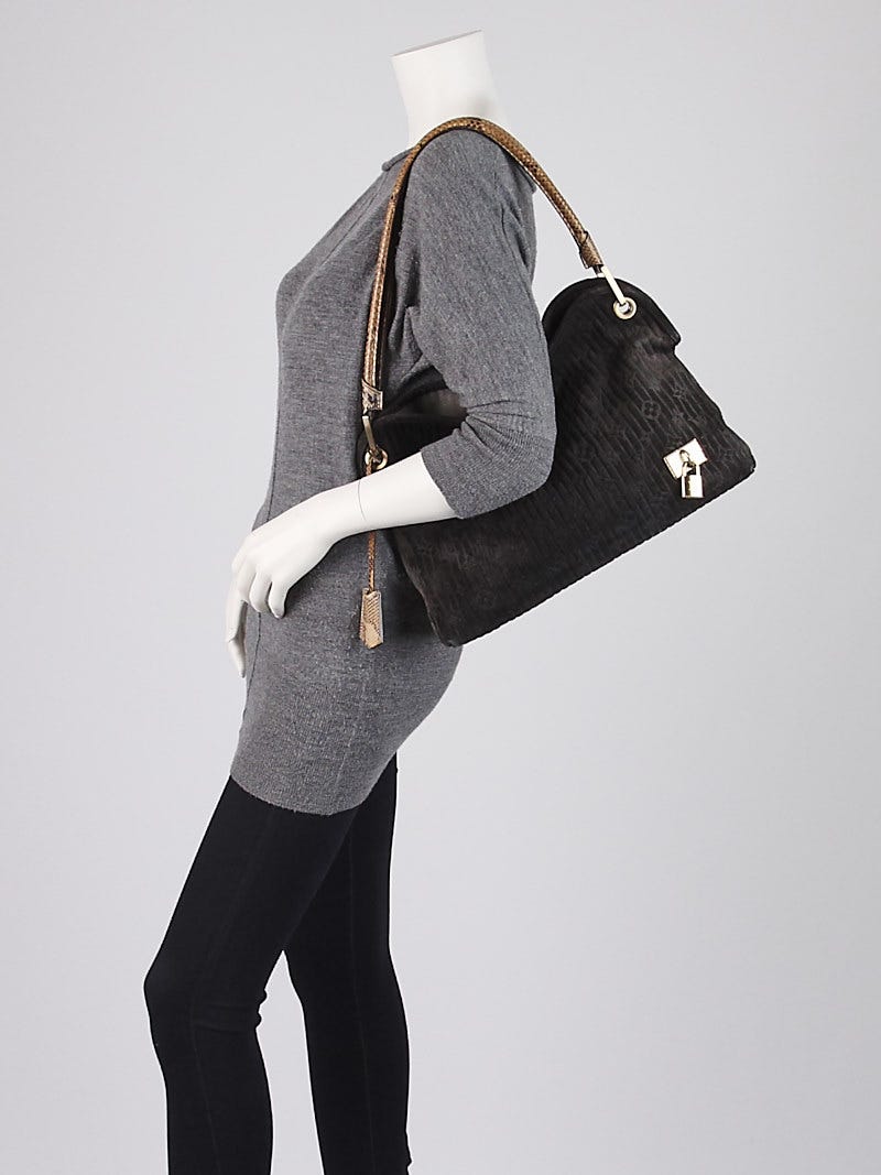 Louis Vuitton Limited Edition Khol Monogram Embossed Suede Wish Bag - Miss  Bugis