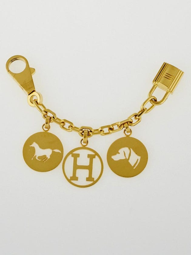 Hermes Gold Plated Breloque Key Holder and Bag Charm